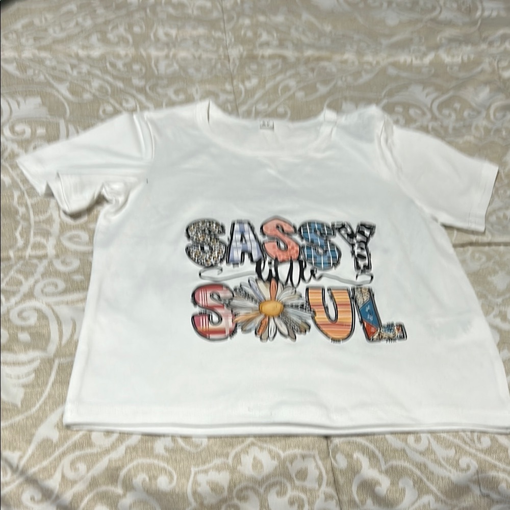 Kids White Graphic T-Shirt - Sassy Soul